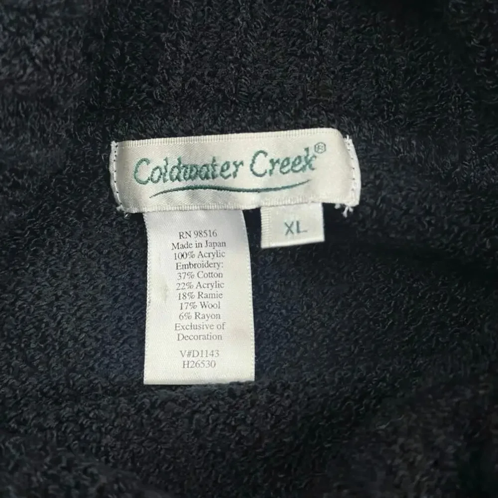 Coldwater Creek | Women | Floral Christmas Embroidered Cowl Neck Sweater | XL